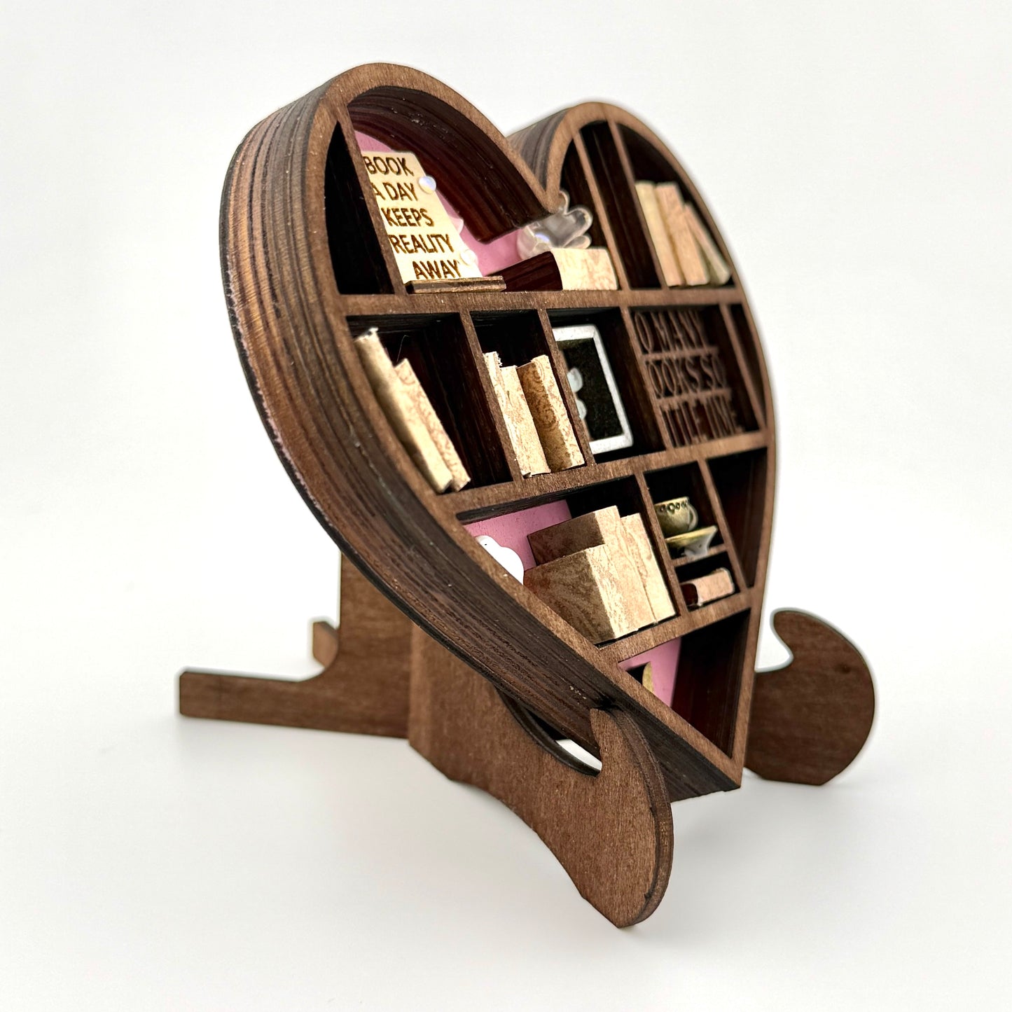 Mini Bookshelf Heart Ornament