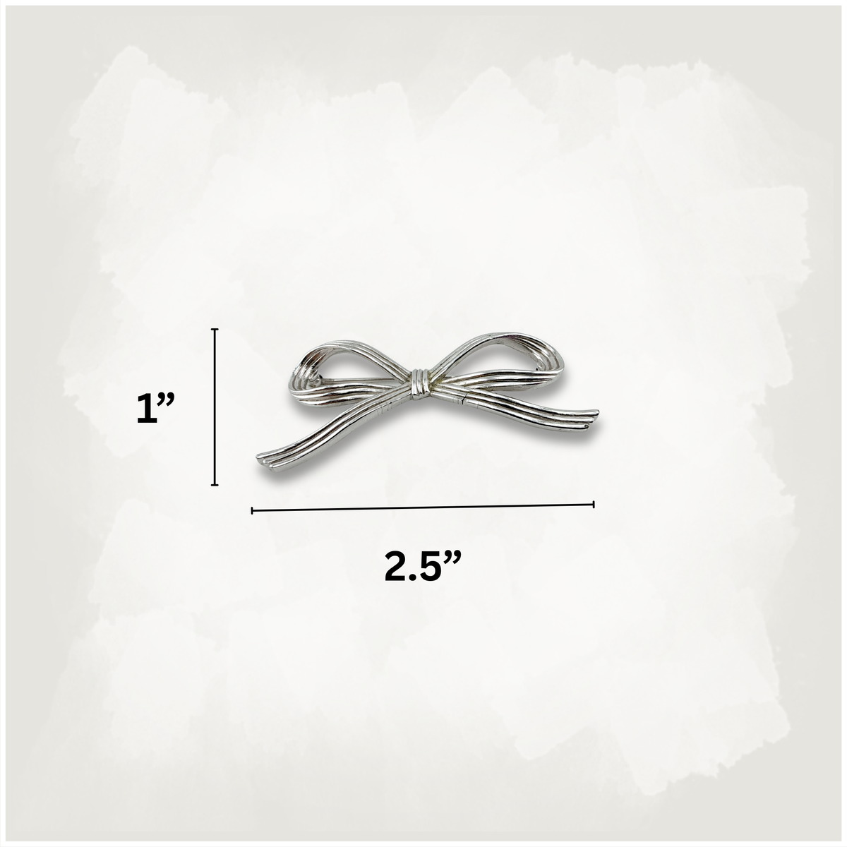 Crown Trifari Silver Tone Bow Brooch