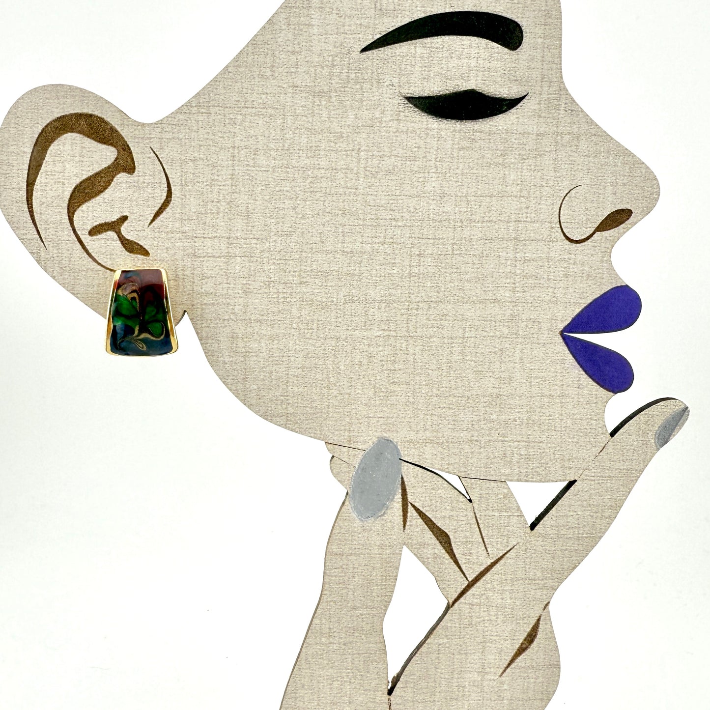 Vintage Abstract Gold Tone Clip-On Earrings