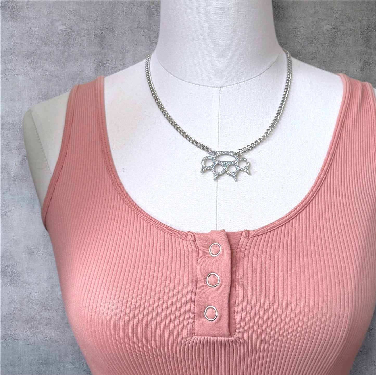 Y2K Glitter Knuckles Necklace