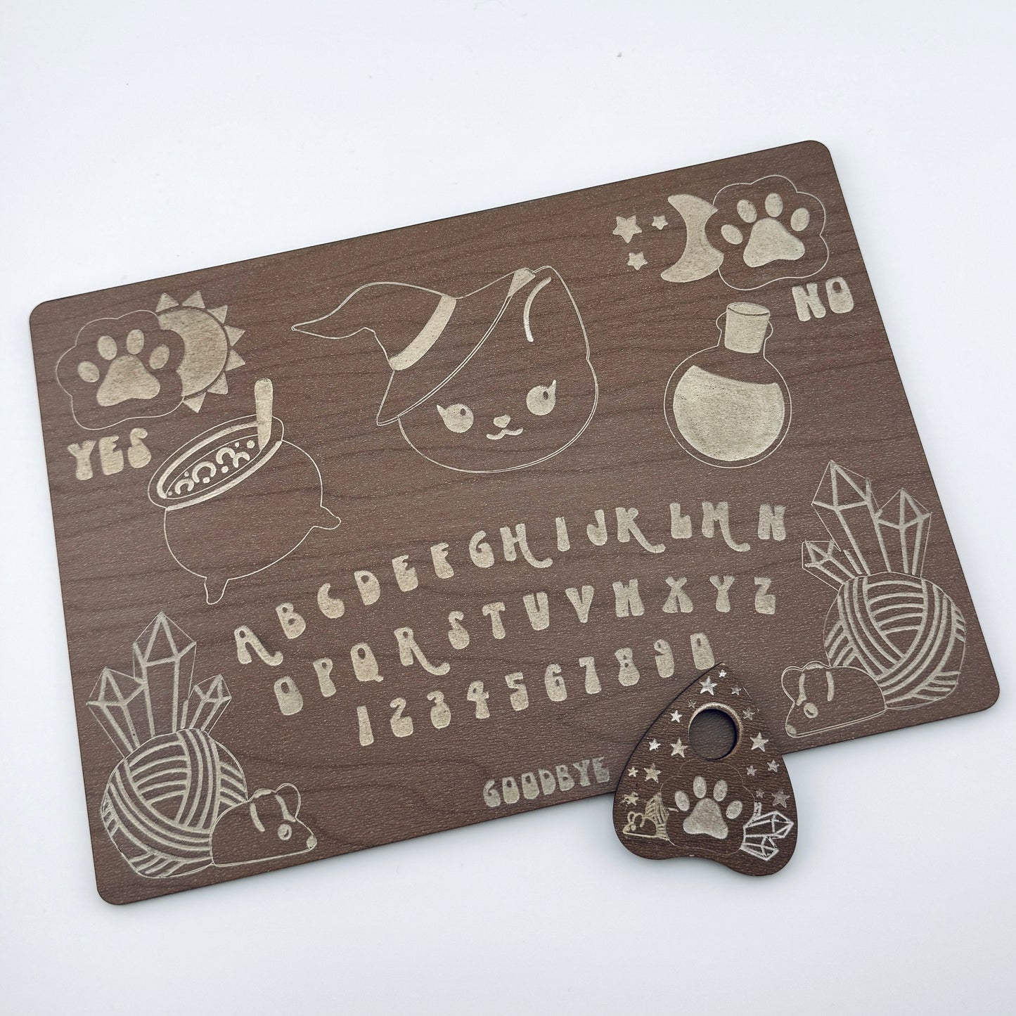 Cat Spirit Board – Engraved and Painted