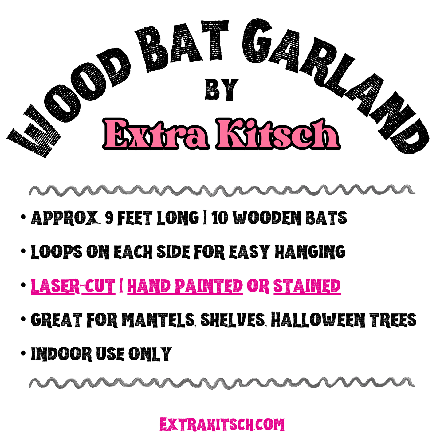 Wood Bat Garland