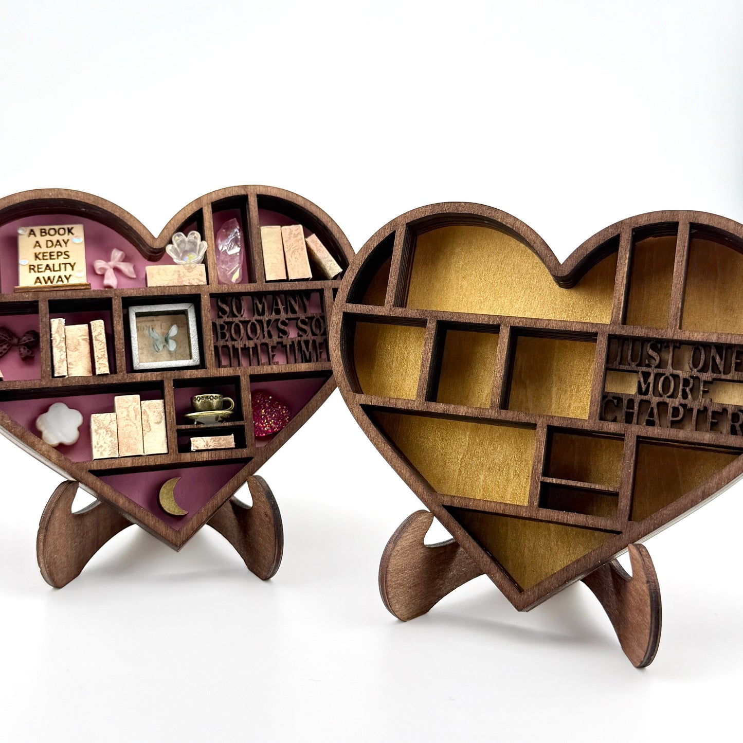 Mini Bookshelf Heart Ornament