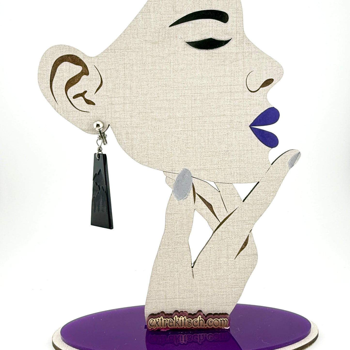 Etched Mountain Clip-On Earrings