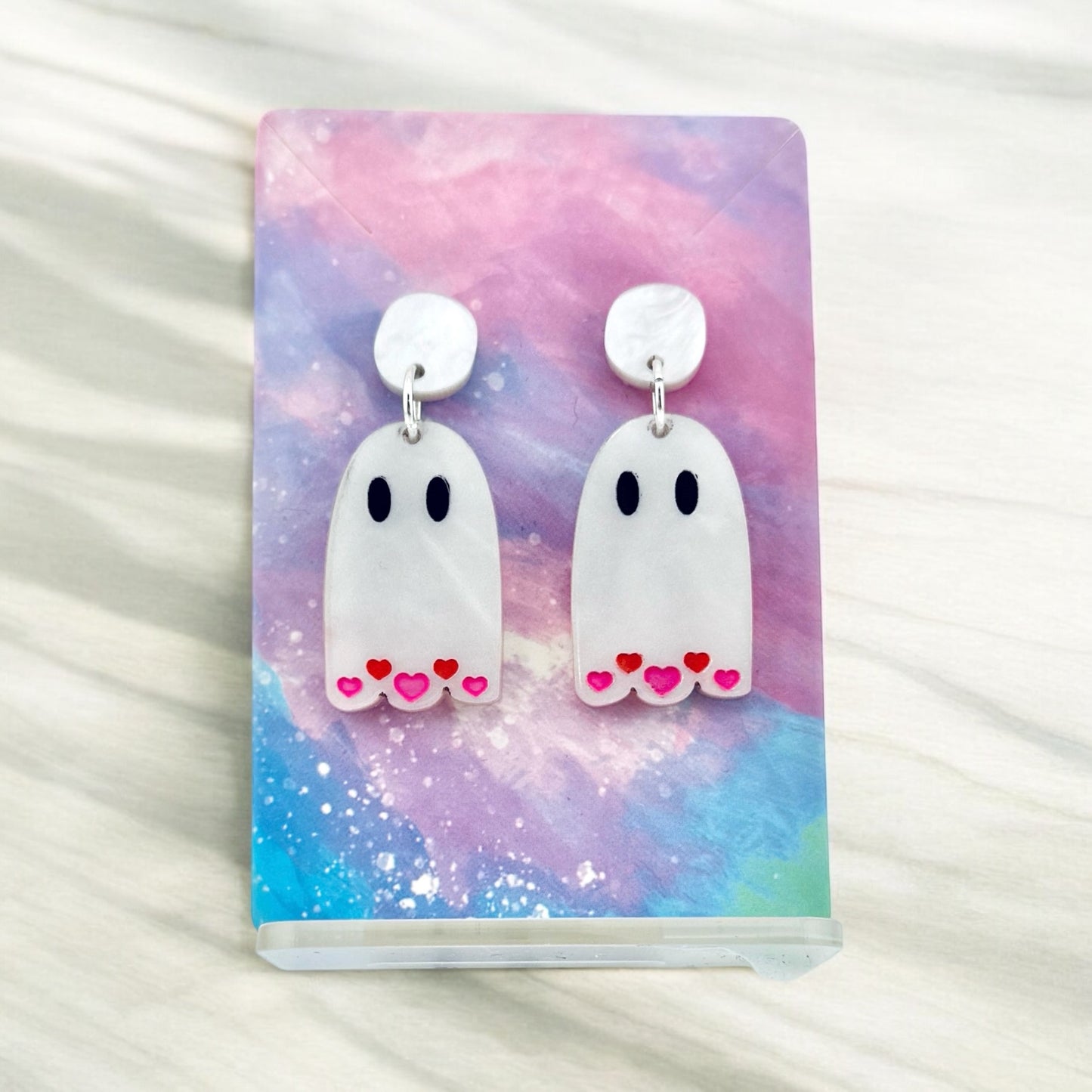 Spooky Ghost Valentine Earrings