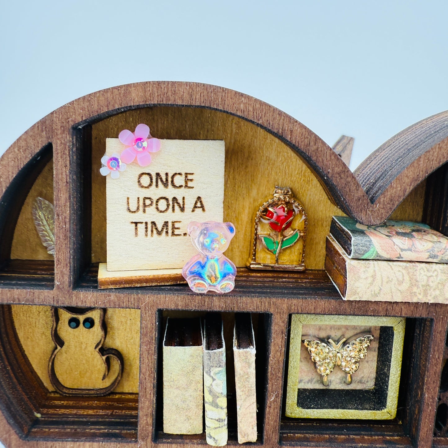 Mini Bookshelf Heart Ornament