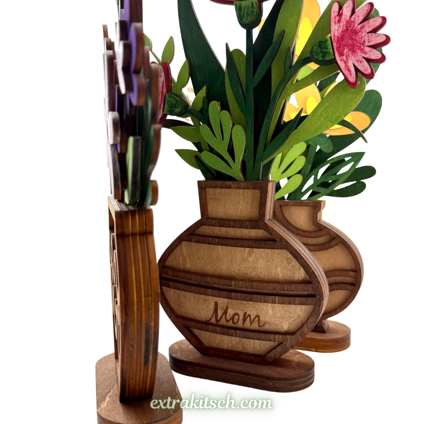 Laser Cut Wooden Flower Vase – Mother’s Day Gift | Custom Engraved or DIY