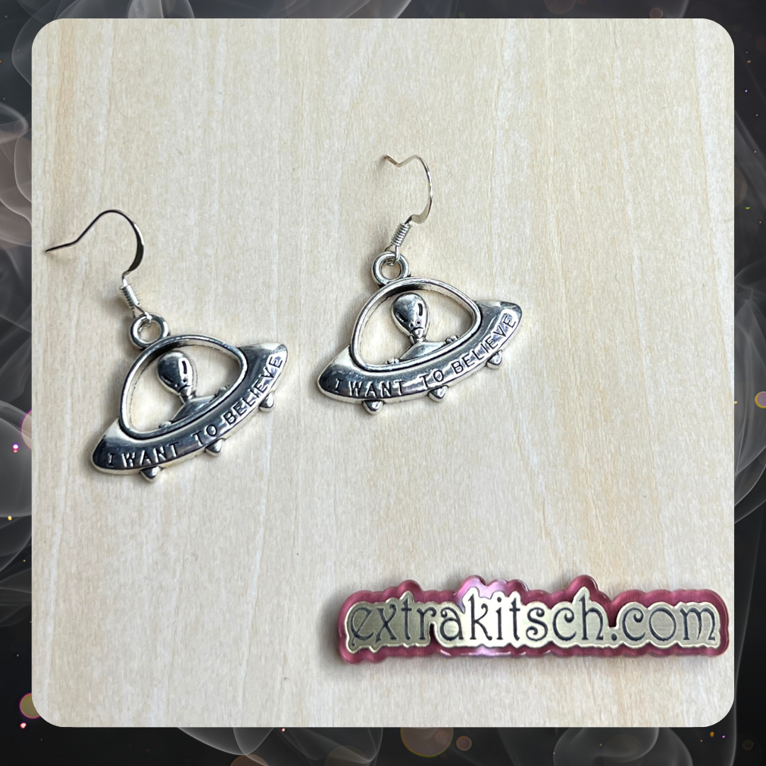 Believe in Aliens UFO Earrings