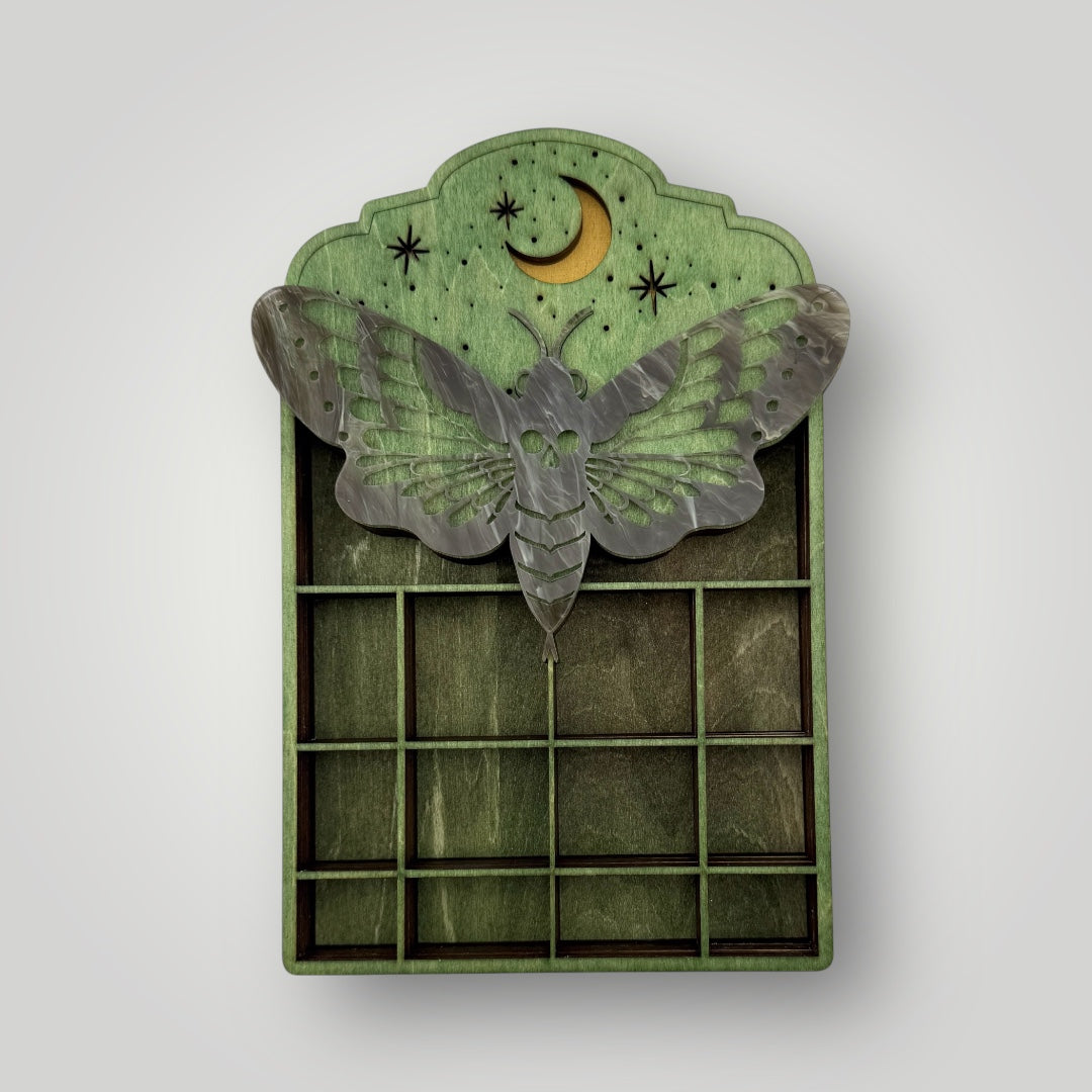 Dead Head Moth Mini Bookshelf – Celestial Gothic Curio Shelf