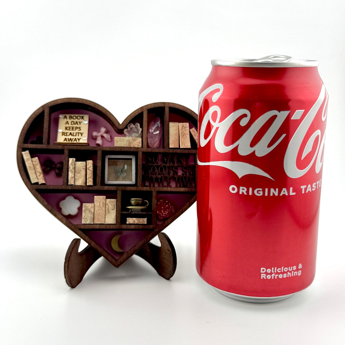 Mini Bookshelf Heart Ornament