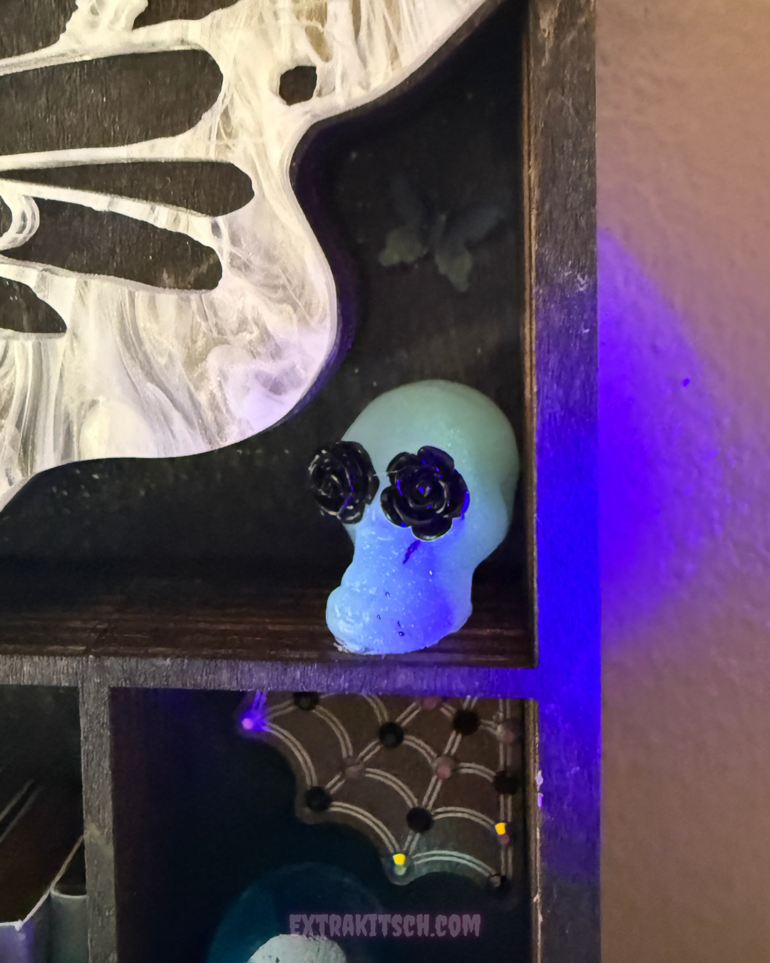 Moth Curio Shelf – Glow-in-the-Dark Miniature Shadow Box with Witchy Decor