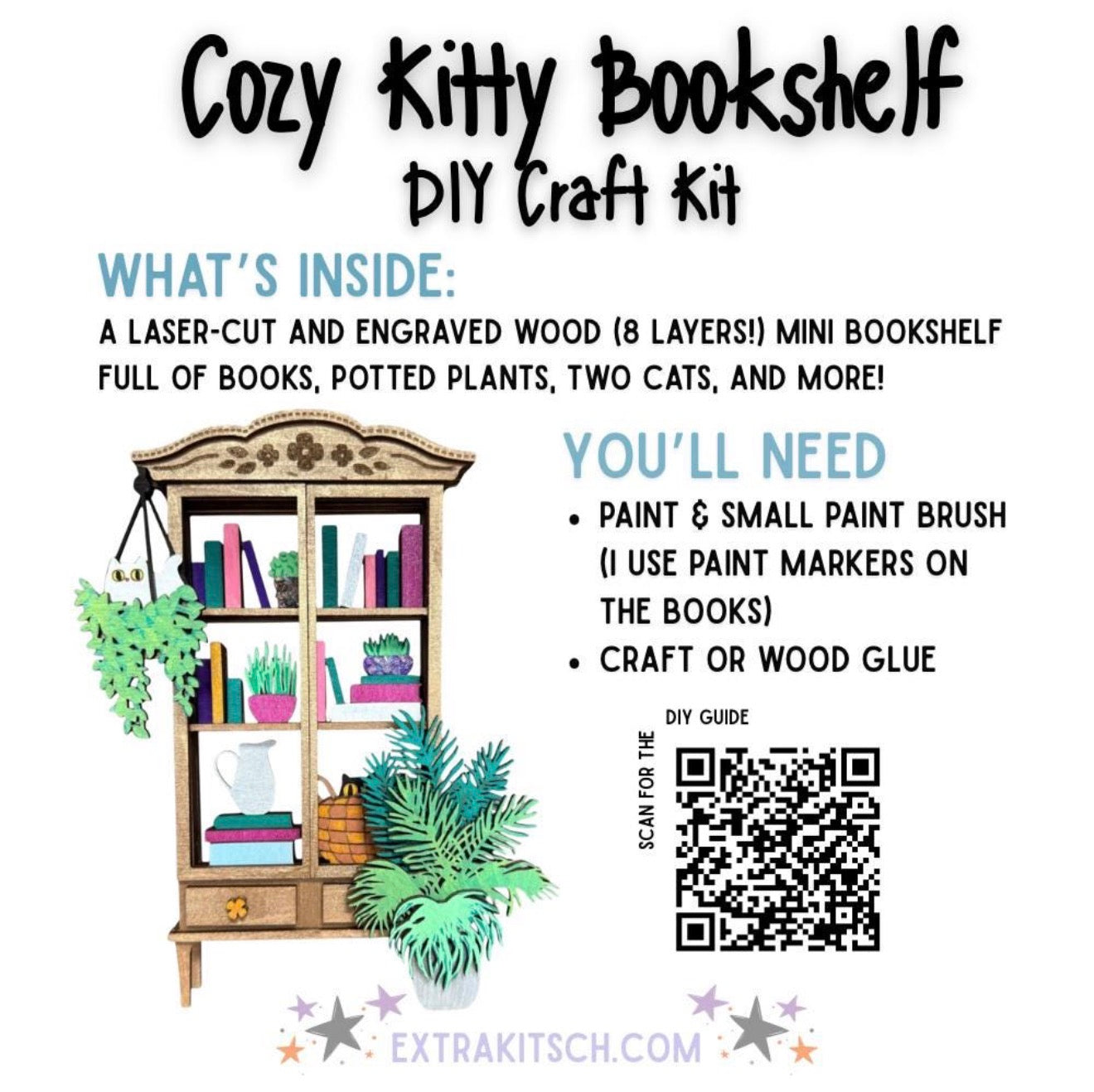 Cozy Kitty Cat 3D Mini Bookshelf
