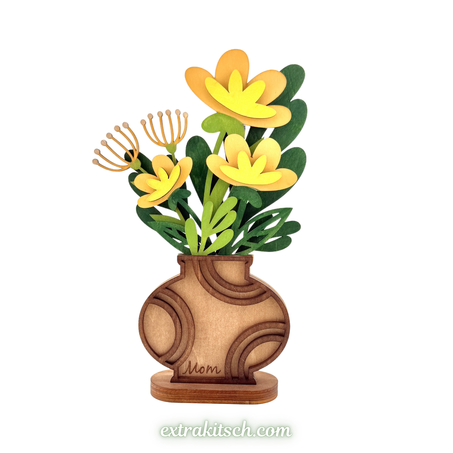 Laser Cut Wooden Flower Vase – Mother’s Day Gift | Custom Engraved or DIY
