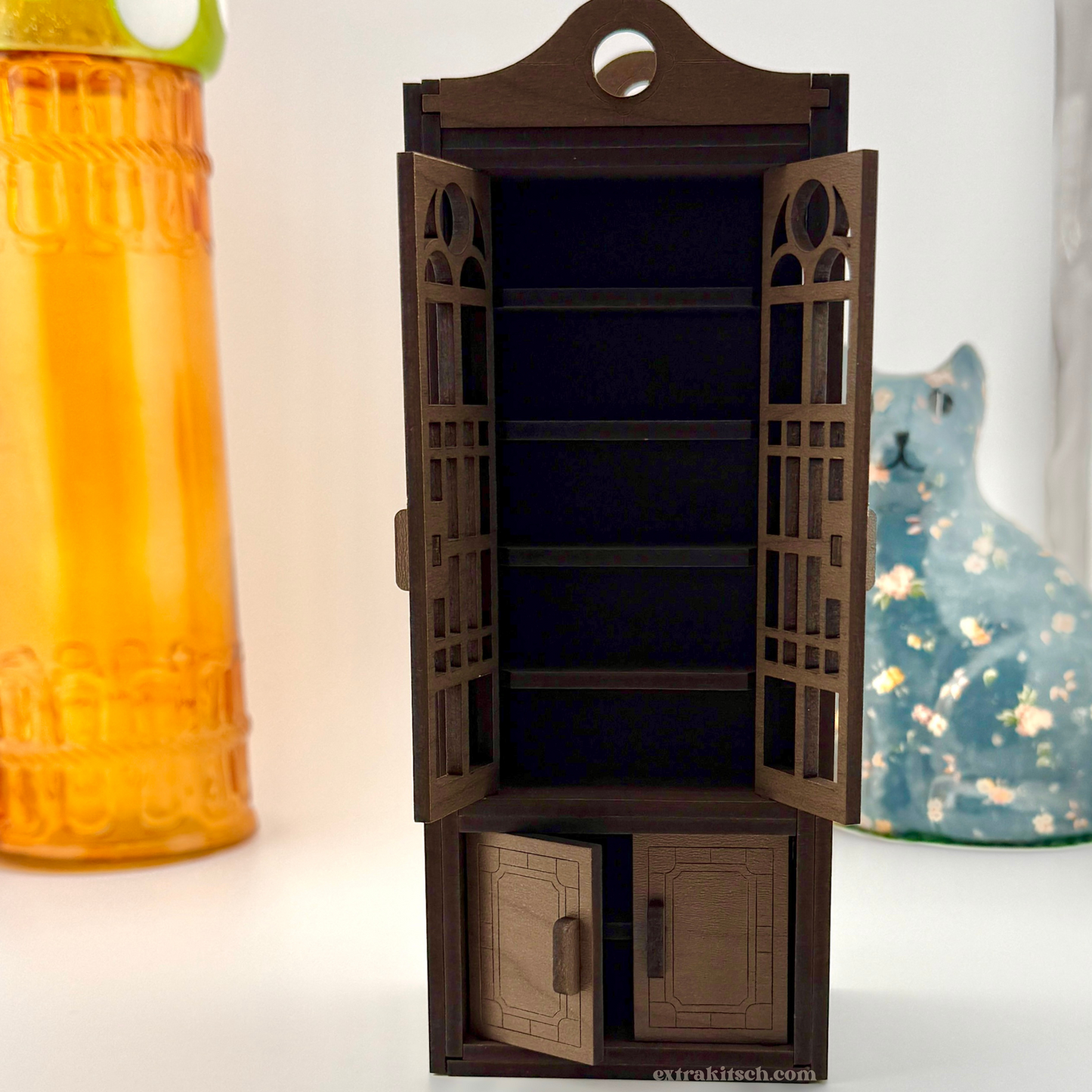 Miniature Book Nook Cabinet – Haunted Bookshelf Curio Display