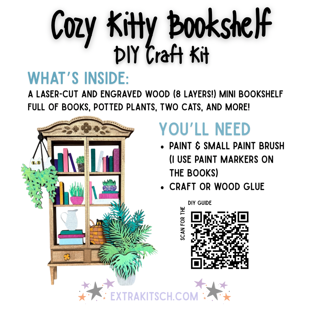 Cozy Cat Bookshelf DIY Craft Kit