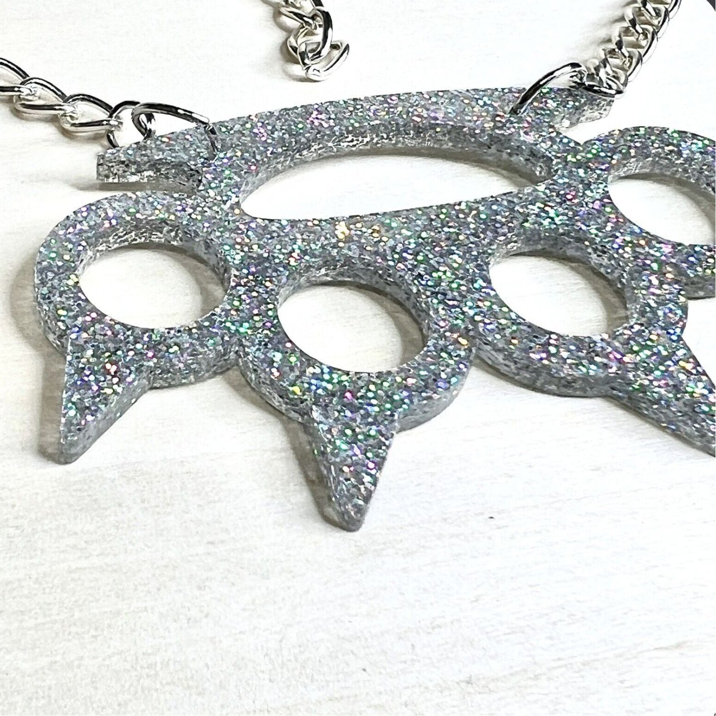 Y2K Glitter Knuckles Necklace