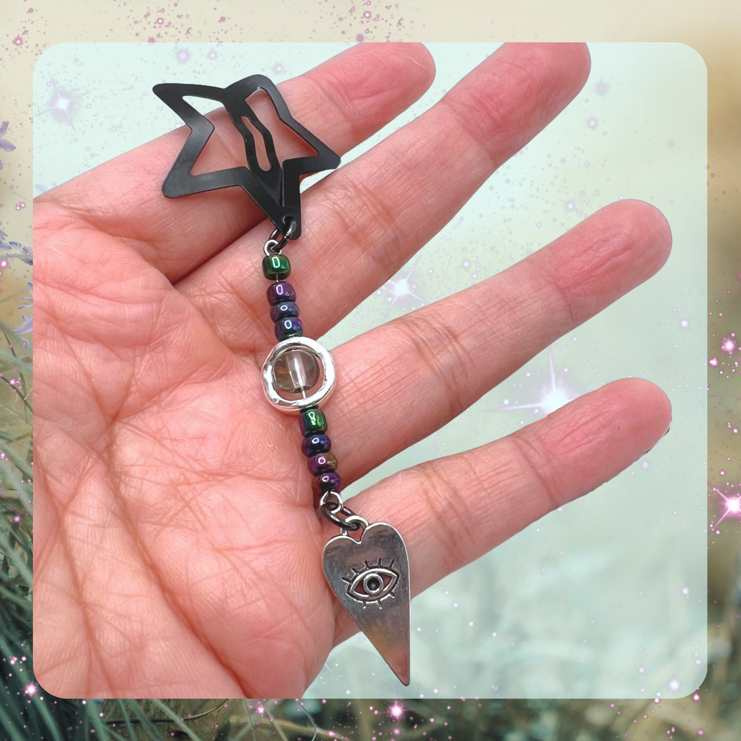 Y2K Evil Eye Heart Hair Clips