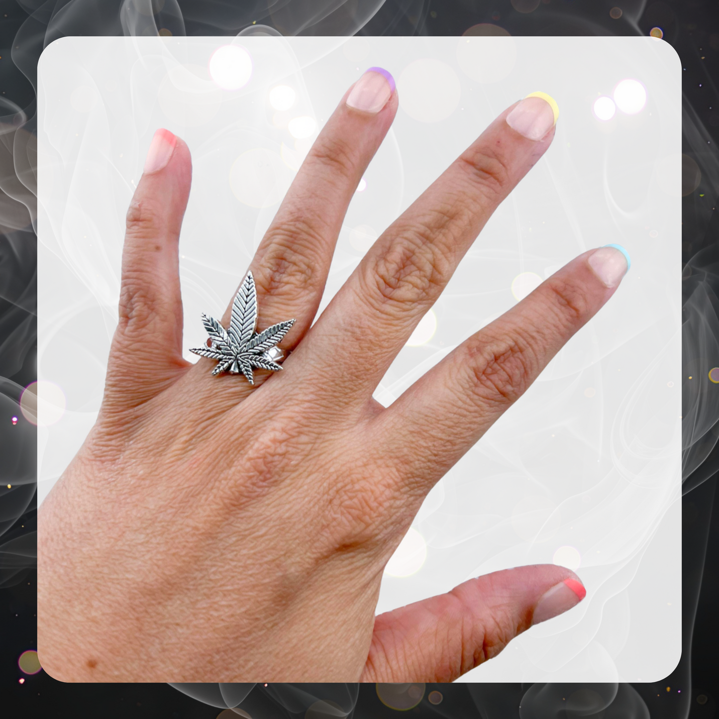 Weed Leaf Ring – Adjustable Marijuana Jewelry | 420 Gift by Extra Kitsch