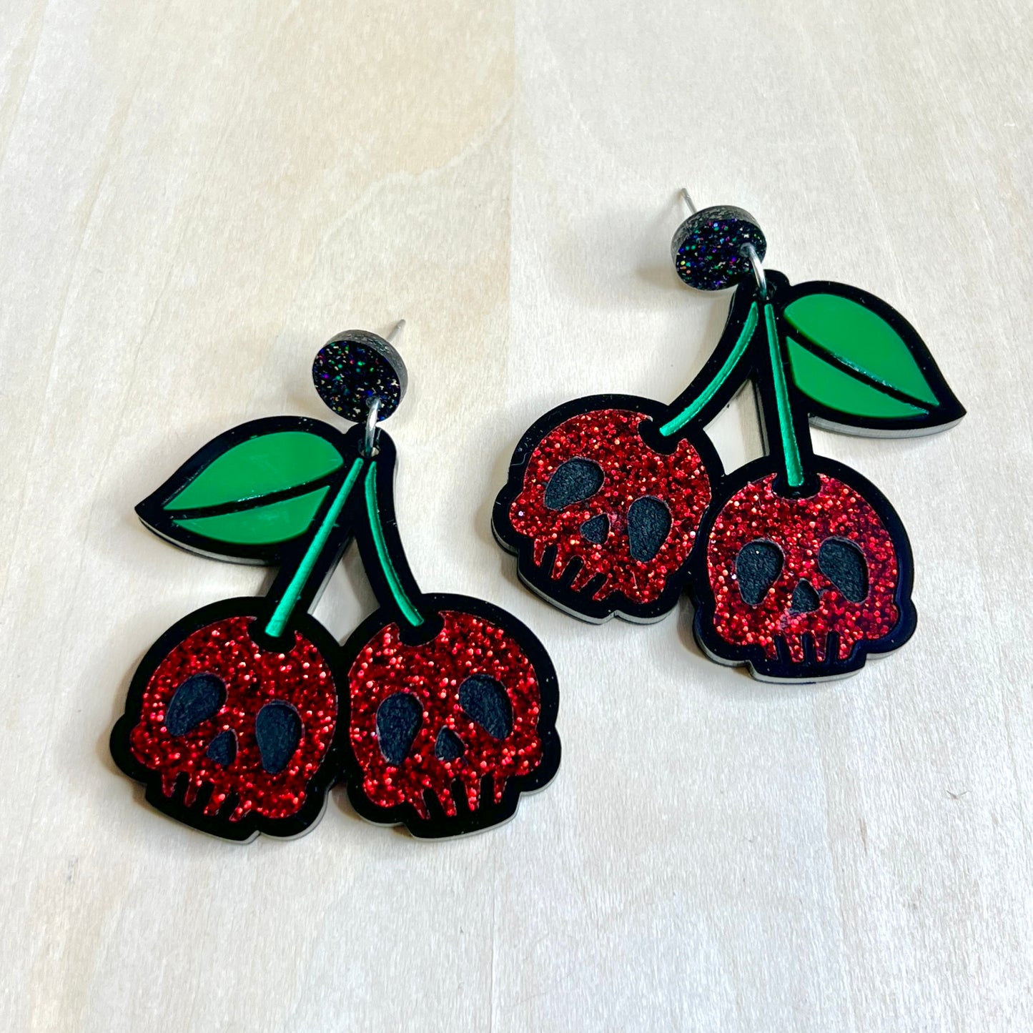 Skull Cherry Bomb Earrings