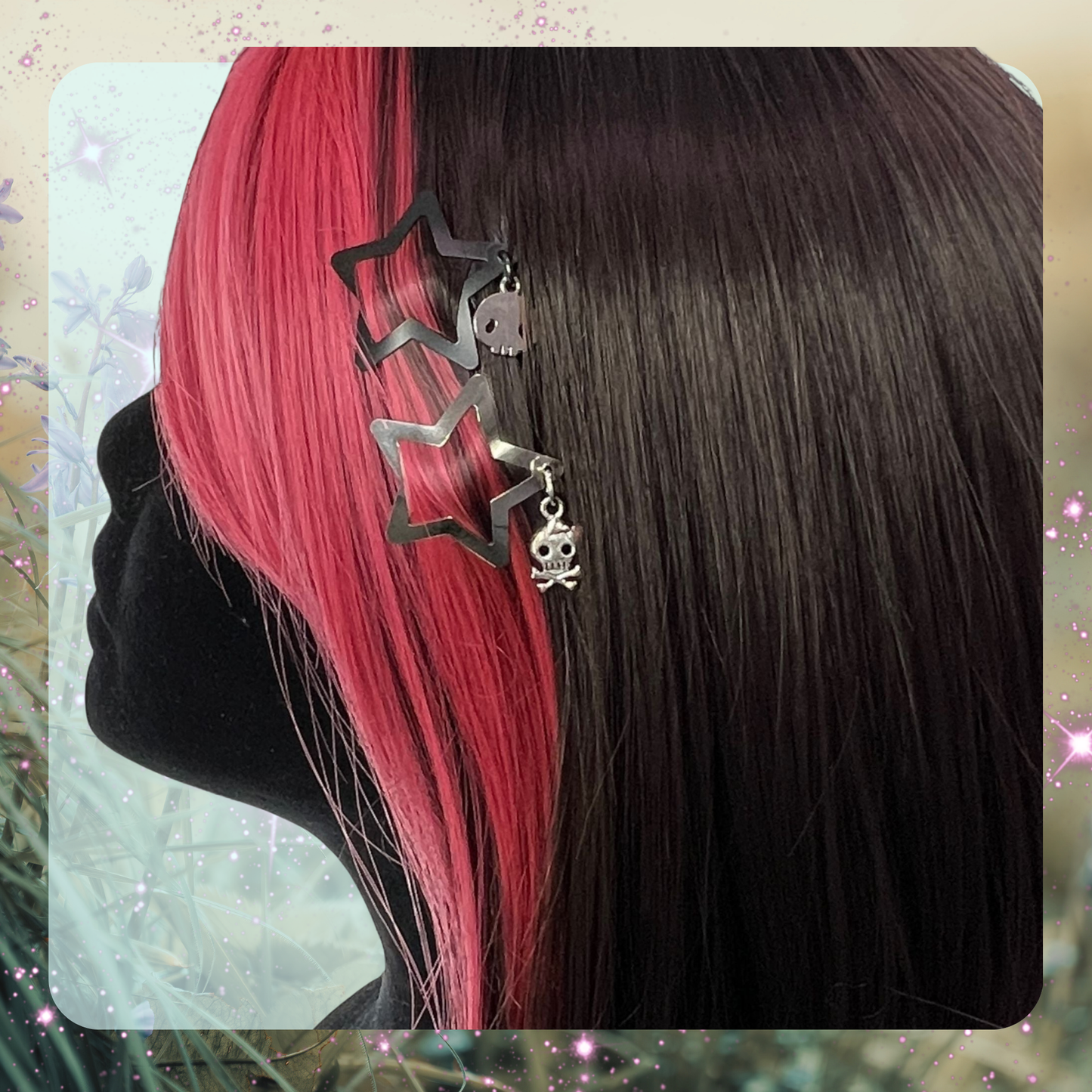 Y2K Skull Star Hair Clips – Set of 2