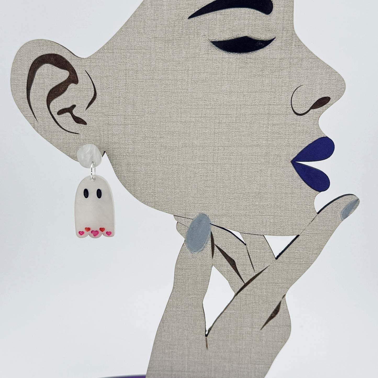 Spooky Ghost Valentine Earrings