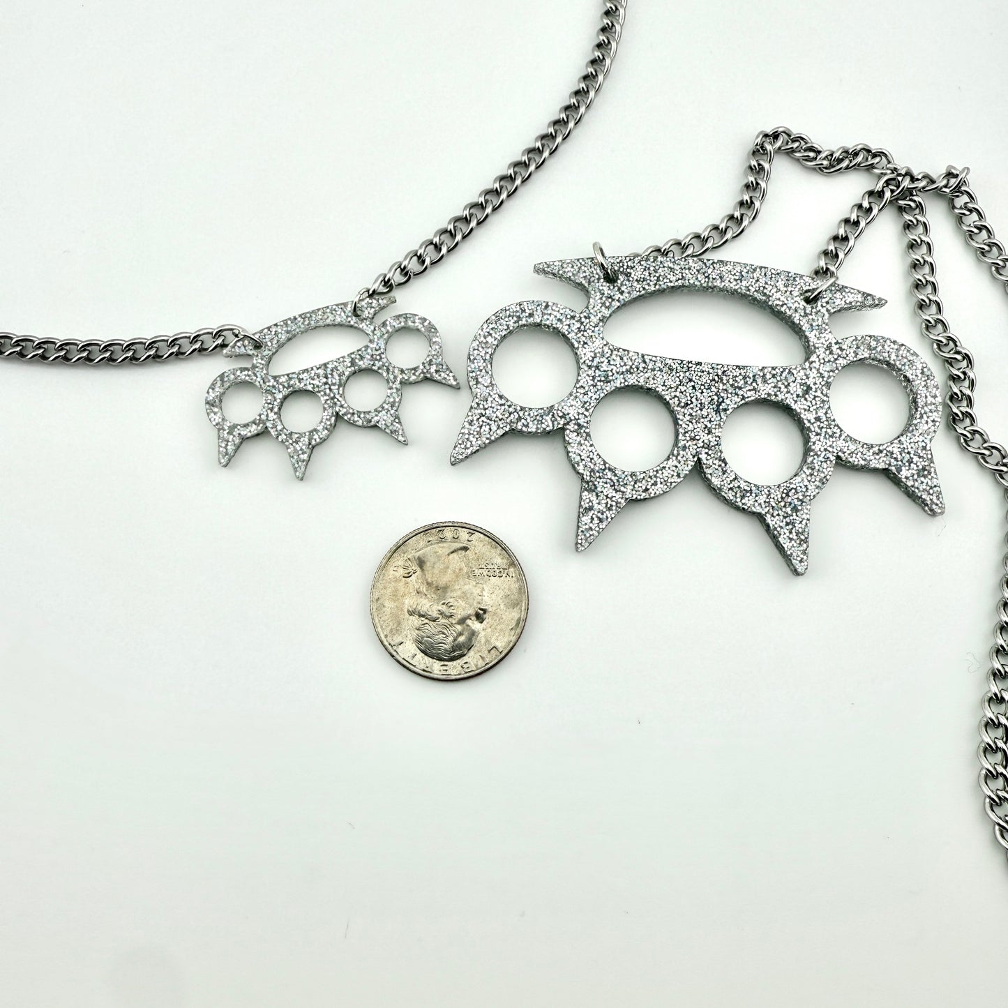 Y2K Glitter Knuckles Necklace