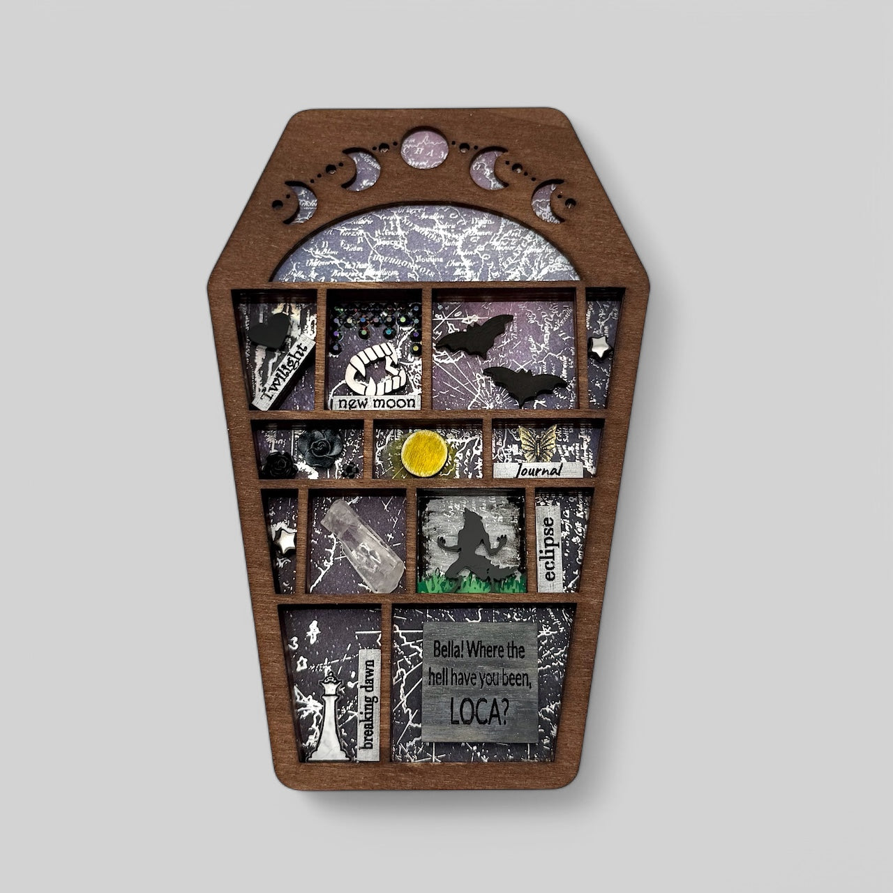 Twilight Mini Coffin Shelf – Handcrafted Vampire & Werewolf Curio