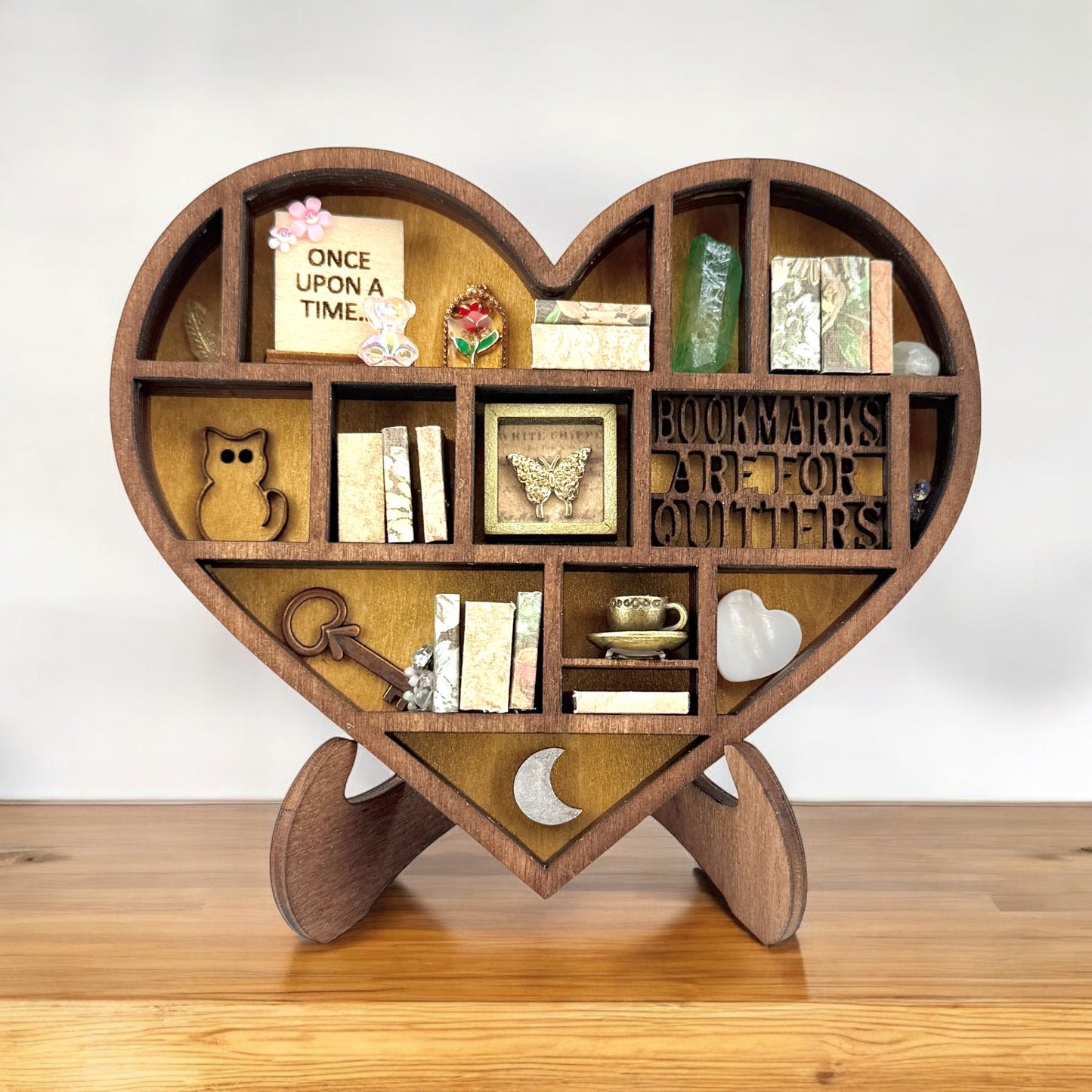 Mini Bookshelf Heart Ornament