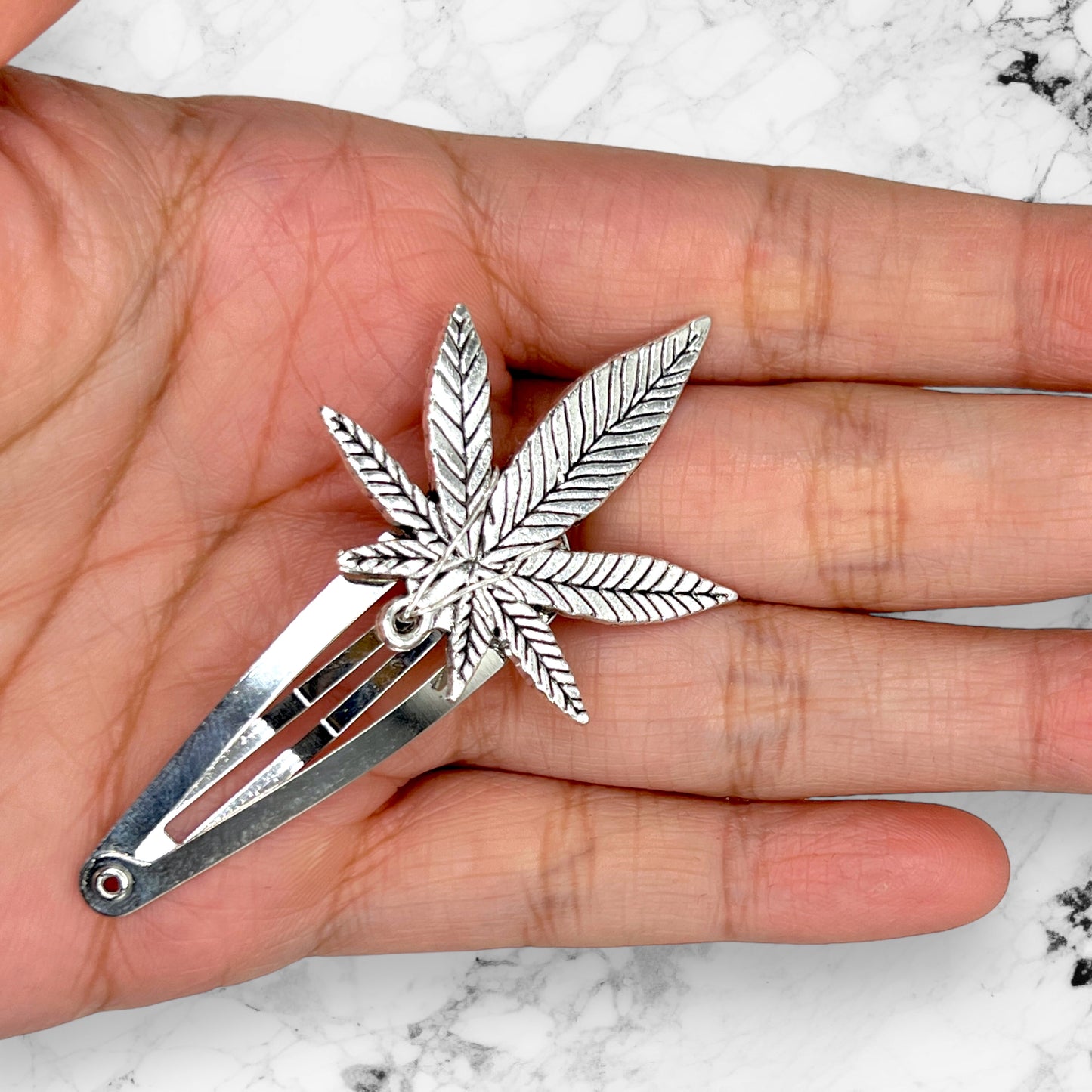 420 Pot Leaf Hair Clips – Set of 2 in Silver, Gold, or Green