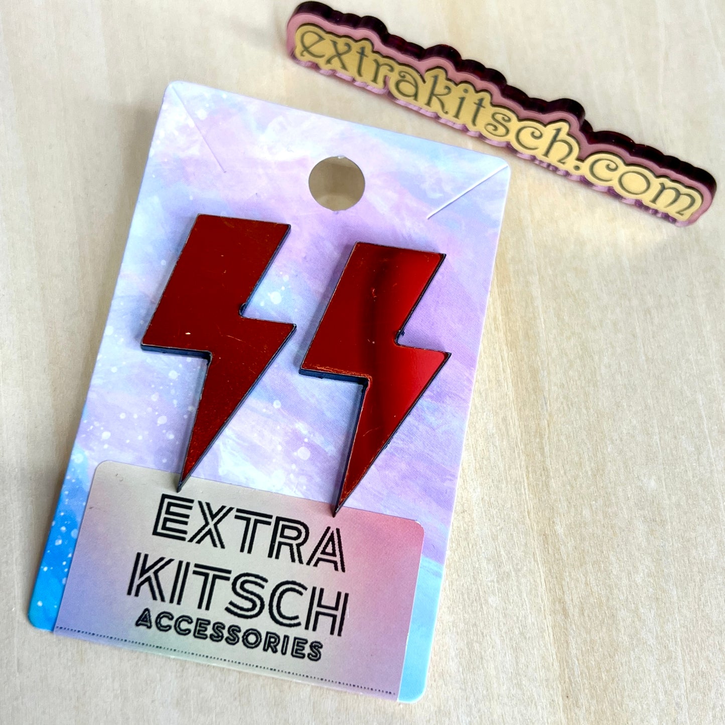 Gold Glitter Lightning Bolt Earrings – Retro Y2K Statement Studs