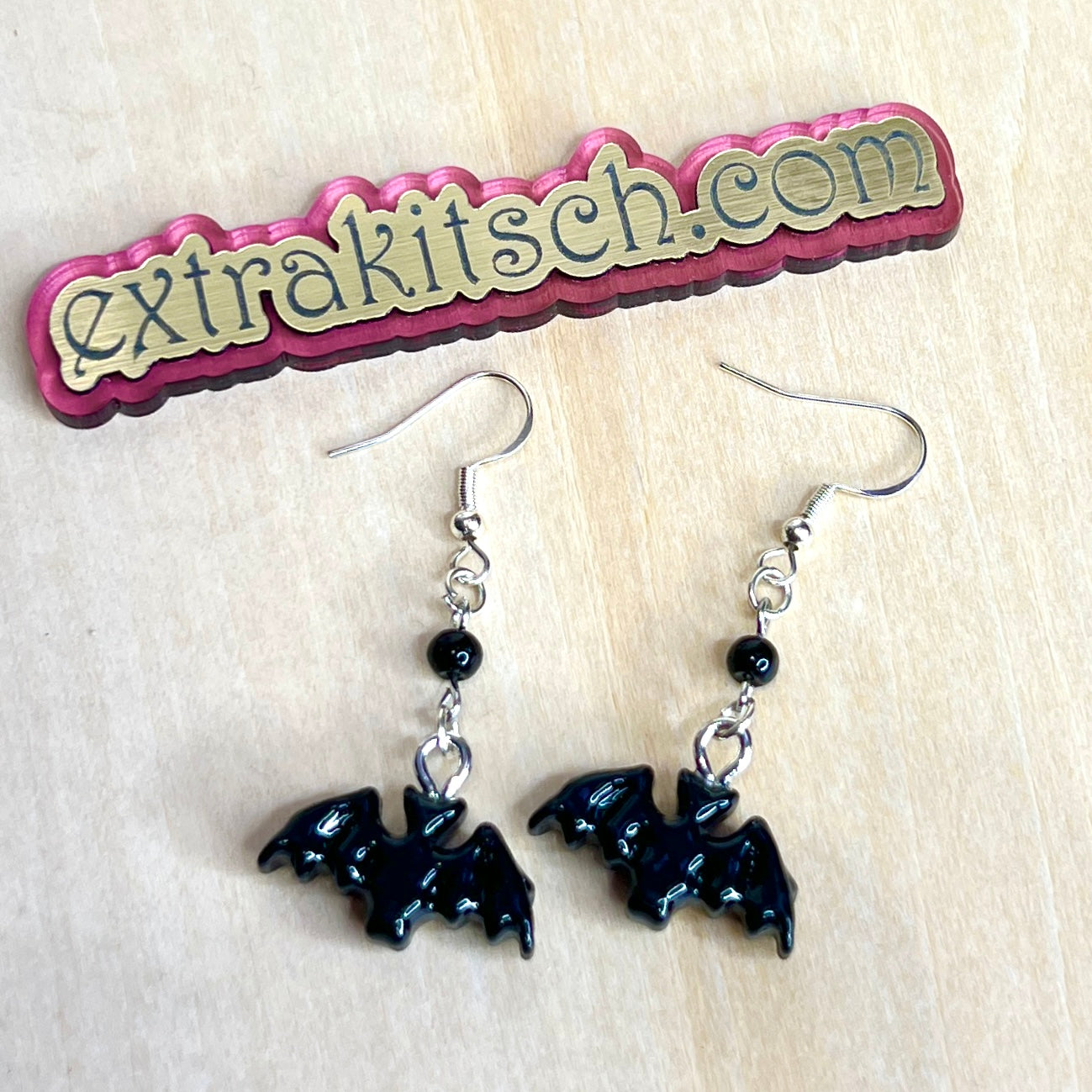 Black Bat Earrings