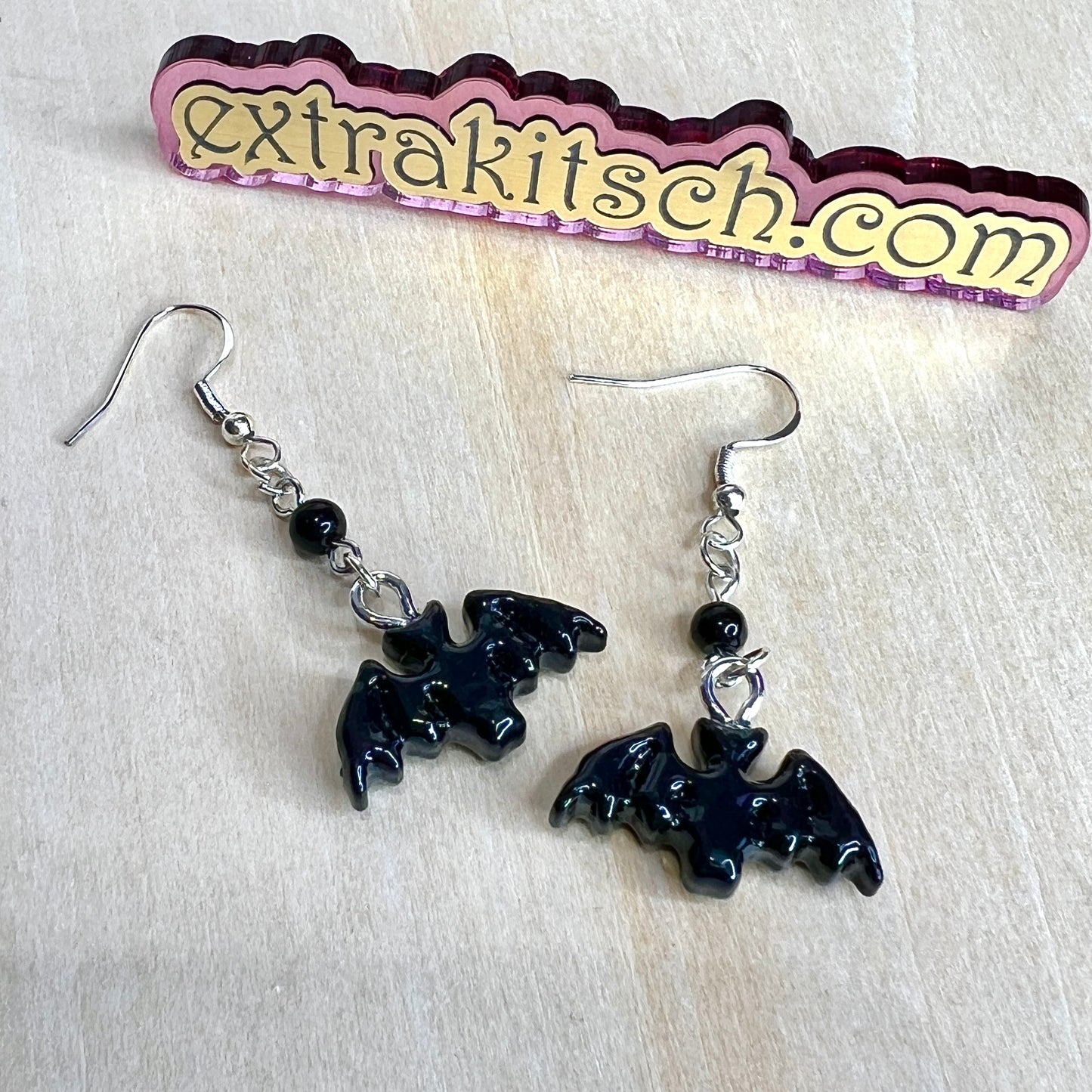 Black Bat Earrings