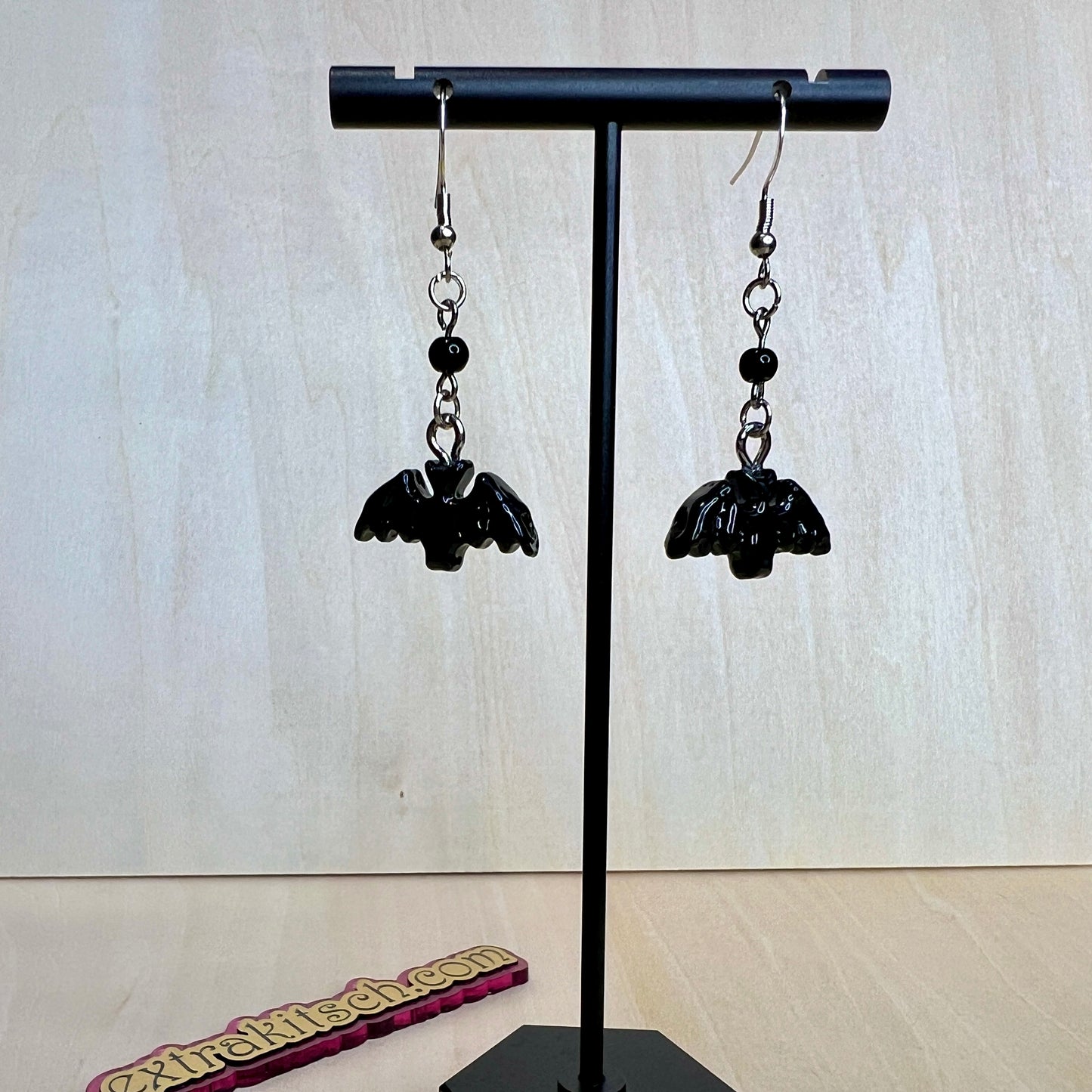 Black Bat Earrings