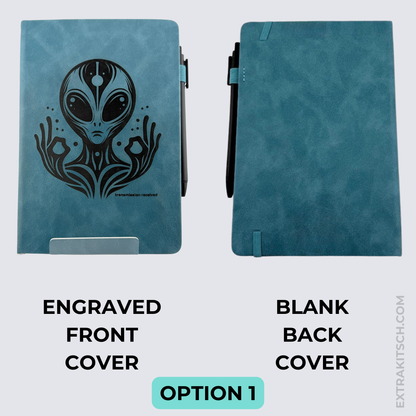 Alien Journal – Engraved Vegan Leather Notebook with Pen