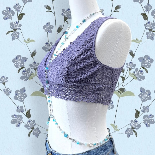 Blue Butterfly Beaded Body Chain