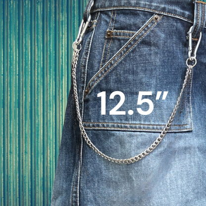 Stainless Steel Cuban Link Wallet Chain - Y2K Skater Belt Chain