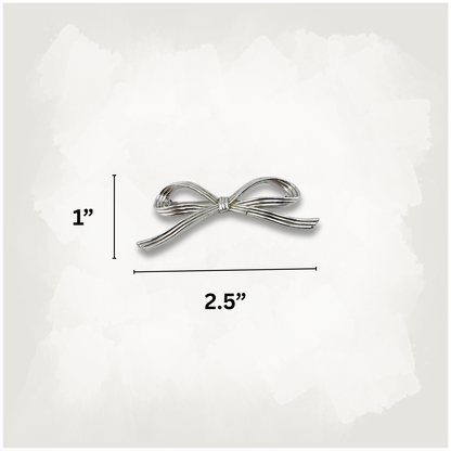 Crown Trifari Silver Tone Bow Brooch