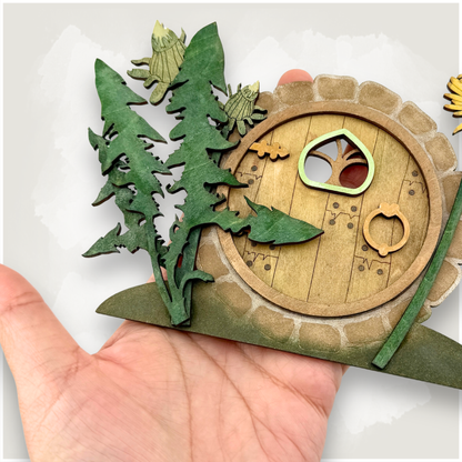 Hobbit Hole Shelf & Baseboard Decor
