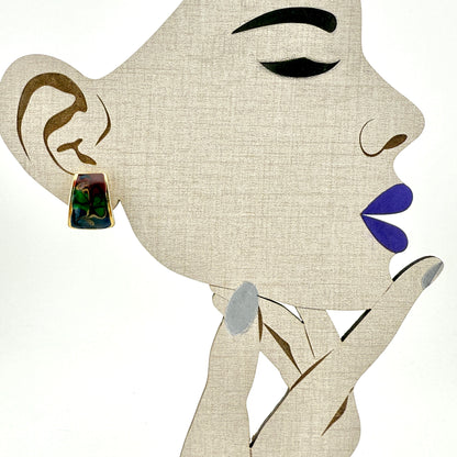 Vintage Abstract Gold Tone Clip-On Earrings