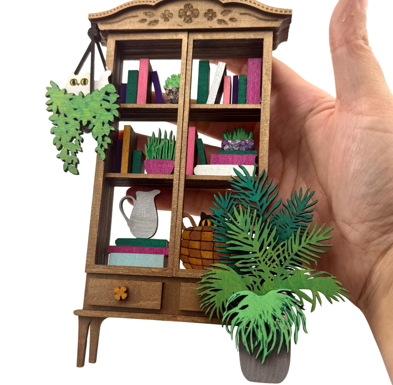 Cozy Kitty Cat 3D Mini Bookshelf
