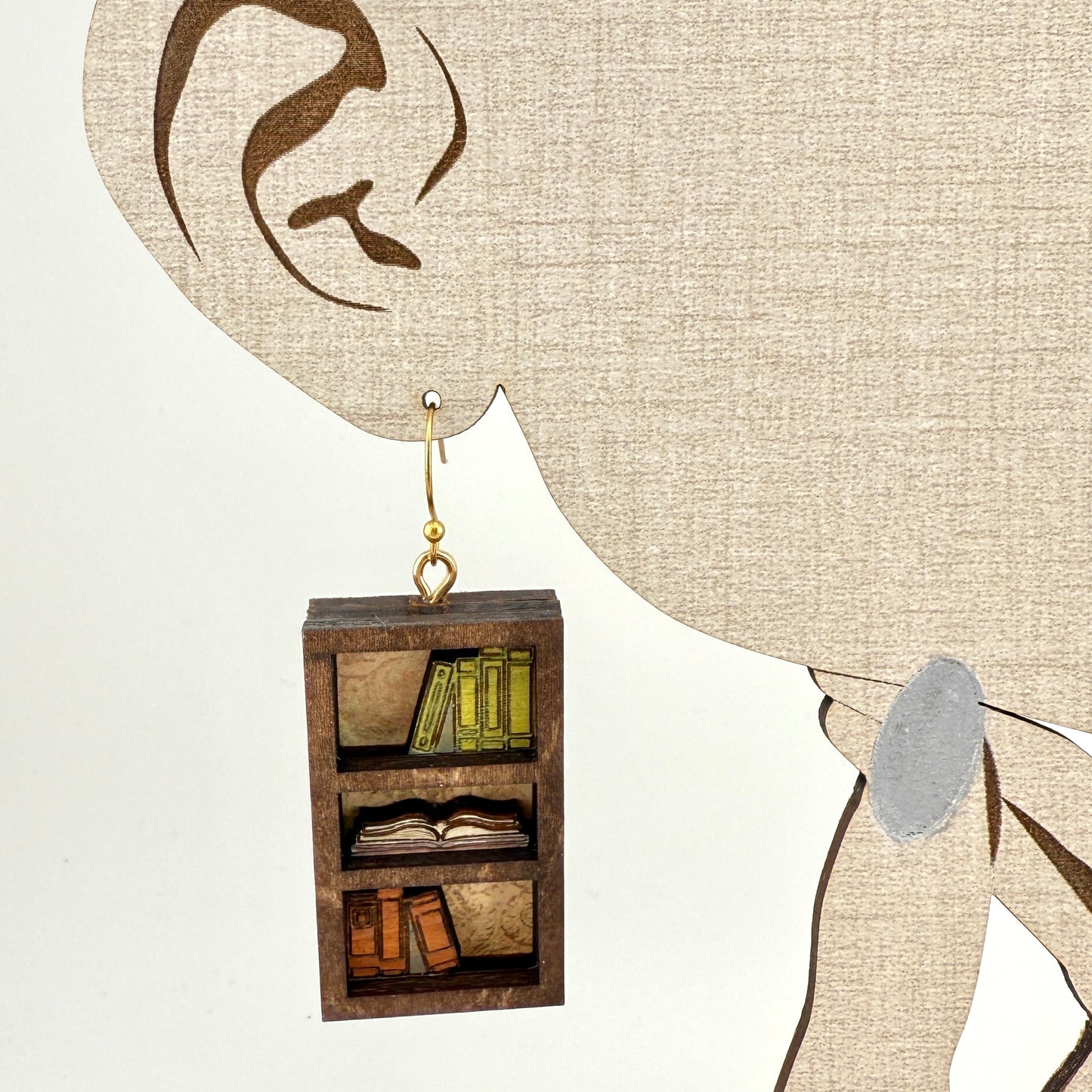Mini Bookshelf Earrings – Book Lover Jewelry