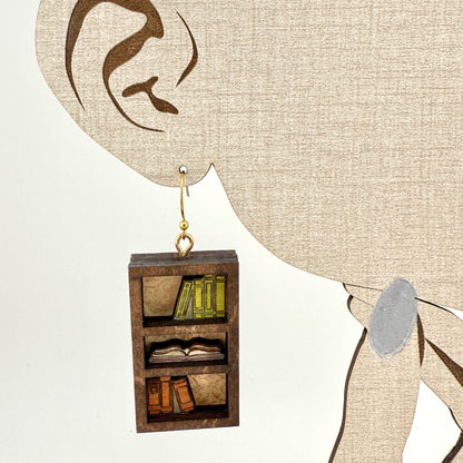 Mini Bookshelf Earrings – Book Lover Jewelry