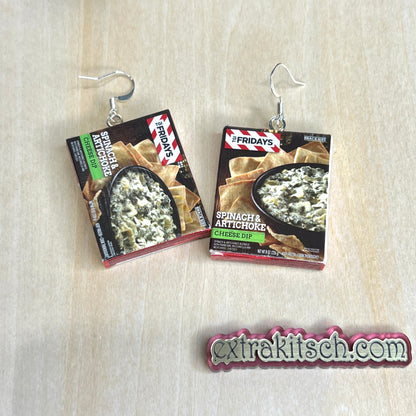 Mini Spinach Artichoke Dip Earrings