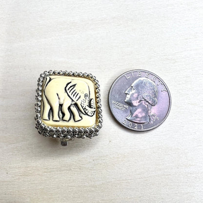 Vintage Lucky Elephant Clip-On Earrings