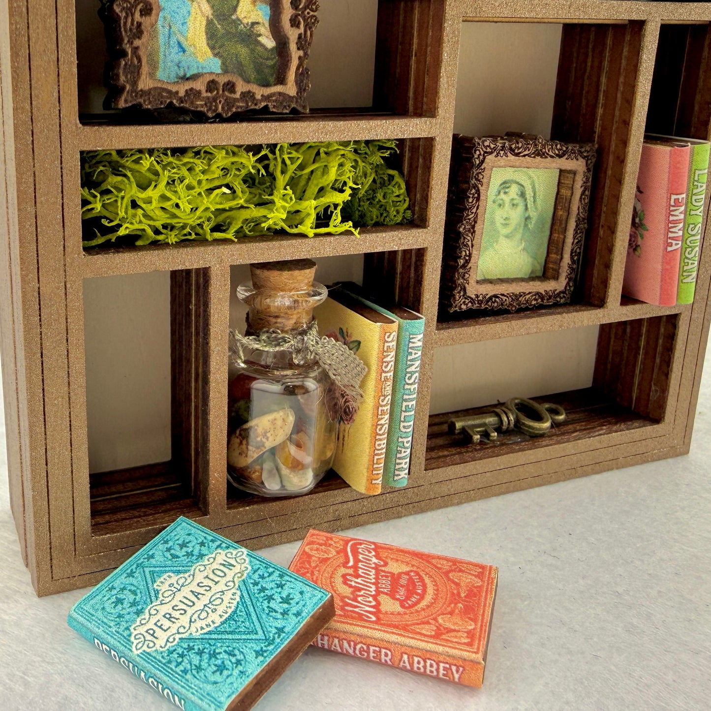 Miniature Jane Austen Curio Library Bookshelf