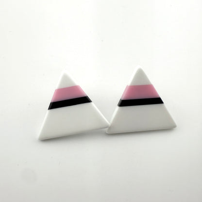 Vintage Mod Triangle Lucite Clip-On Earrings