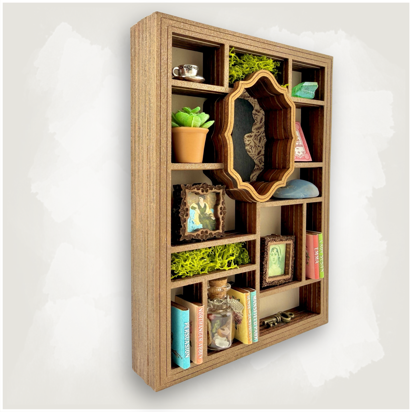 Miniature Jane Austen Curio Library Bookshelf
