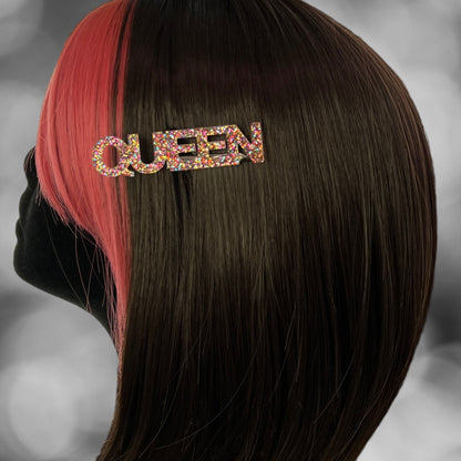 Queen B Glitter Hair Clip