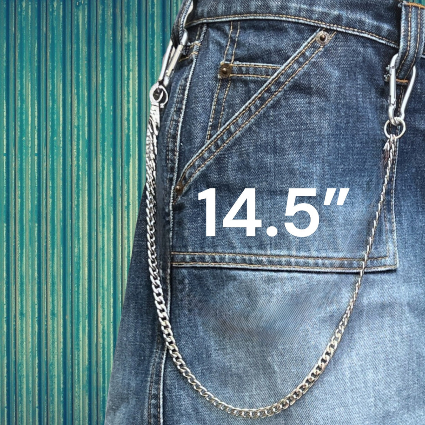 Stainless Steel Cuban Link Wallet Chain - Y2K Skater Belt Chain