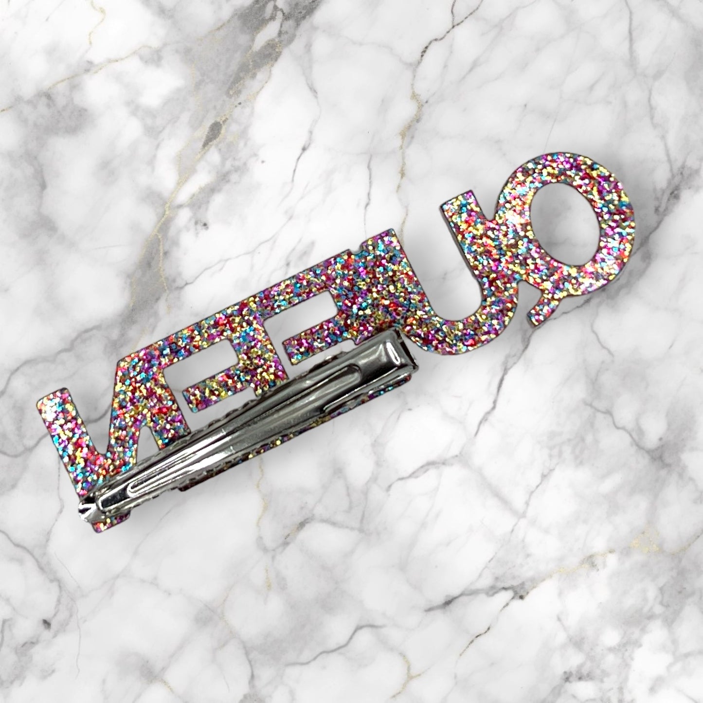 Queen B Glitter Hair Clip